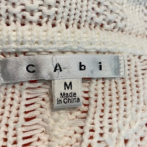 CAbi Cable Knit Open Cardigan Sweater White Size Medium - Picture 5 of 7